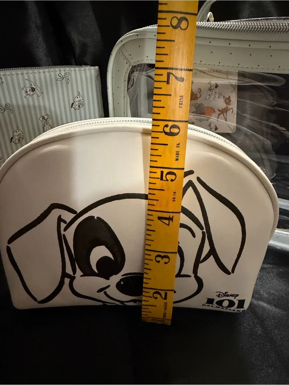 Disney White and Black 101 Dalmatians Clear Travel Cosmetic Bag Set 3-piece